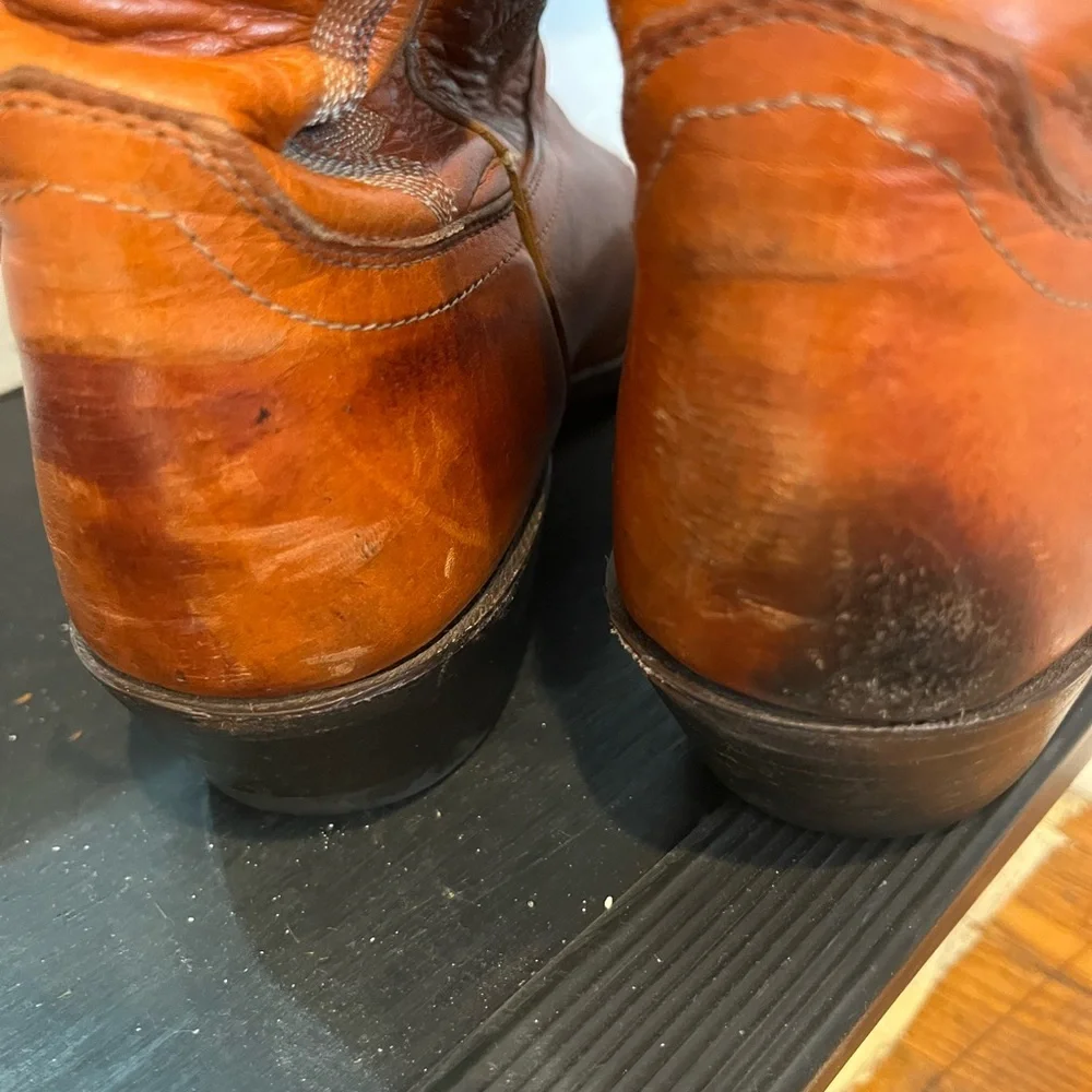 Justin Boots Men’s Style 9214 Chestnut Yearling Western Cowboy Boots, Sz 10.5D